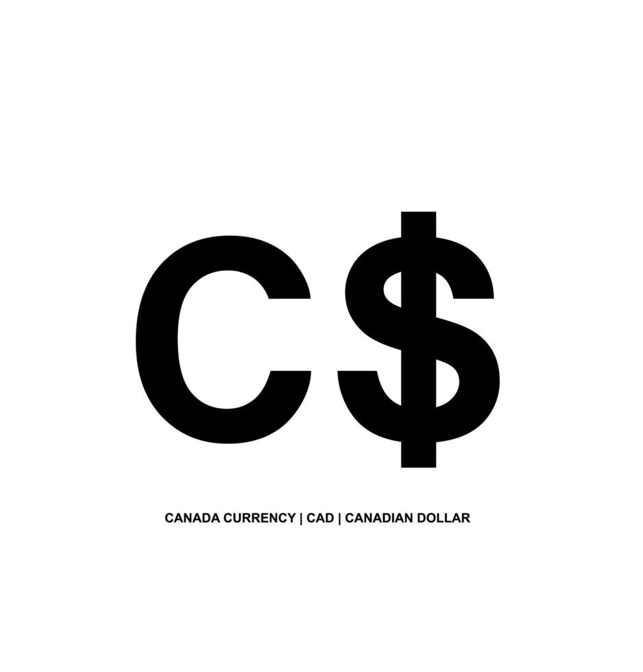 Canadá currecny, cad, símbolo de icono de dólar canadiense. ilustración vectorial vector