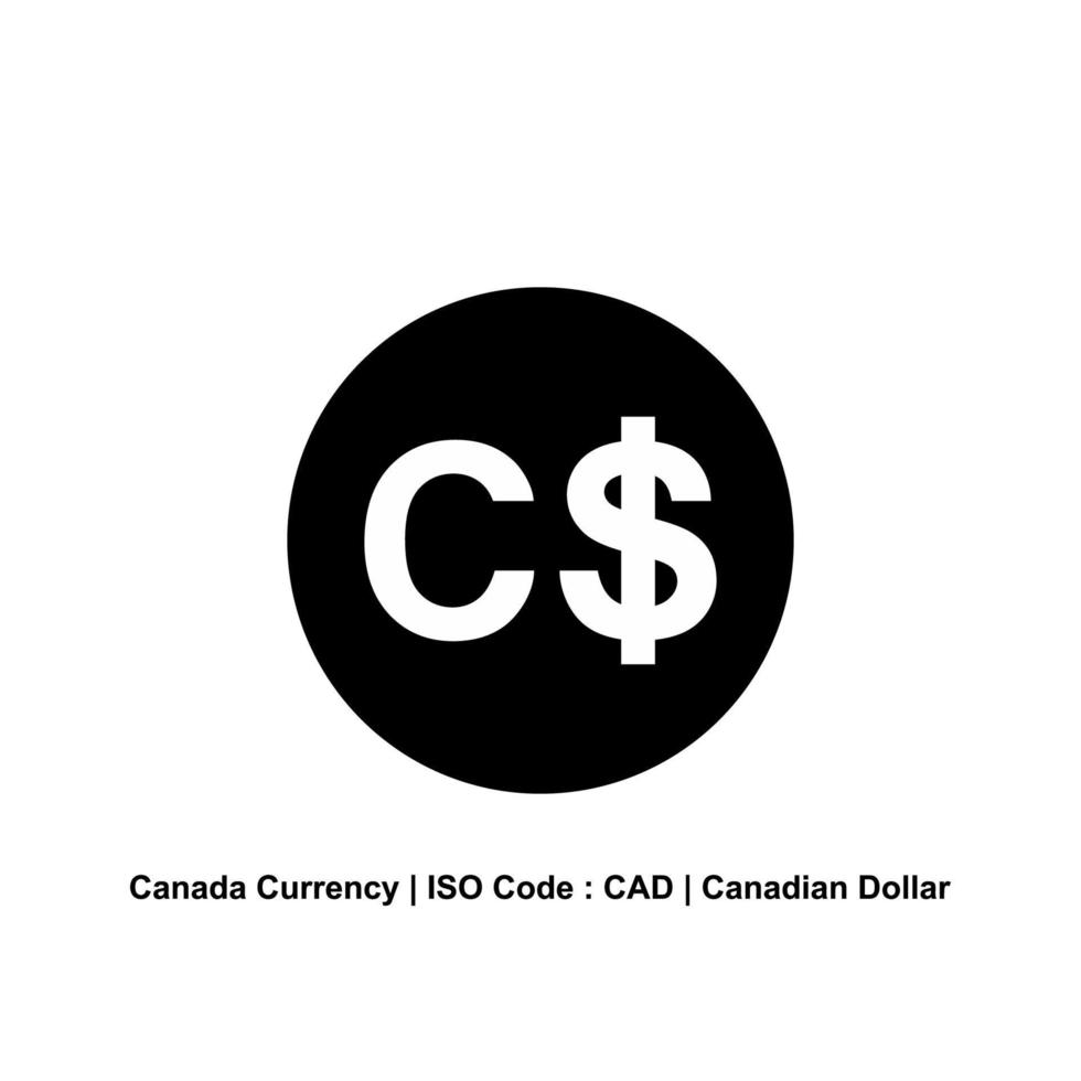 Canadá currecny, cad, símbolo de icono de dólar canadiense. ilustración vectorial vector