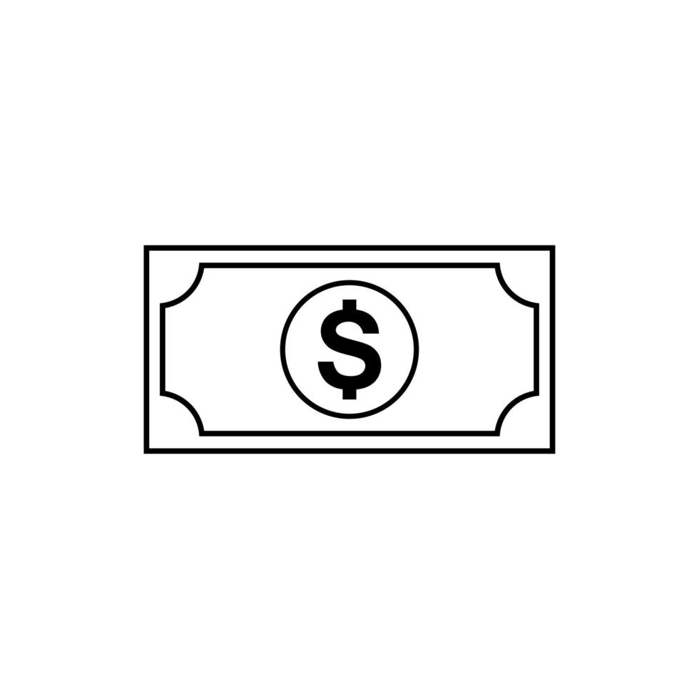 dólar, símbolo de icono de moneda usd. ilustración vectorial vector