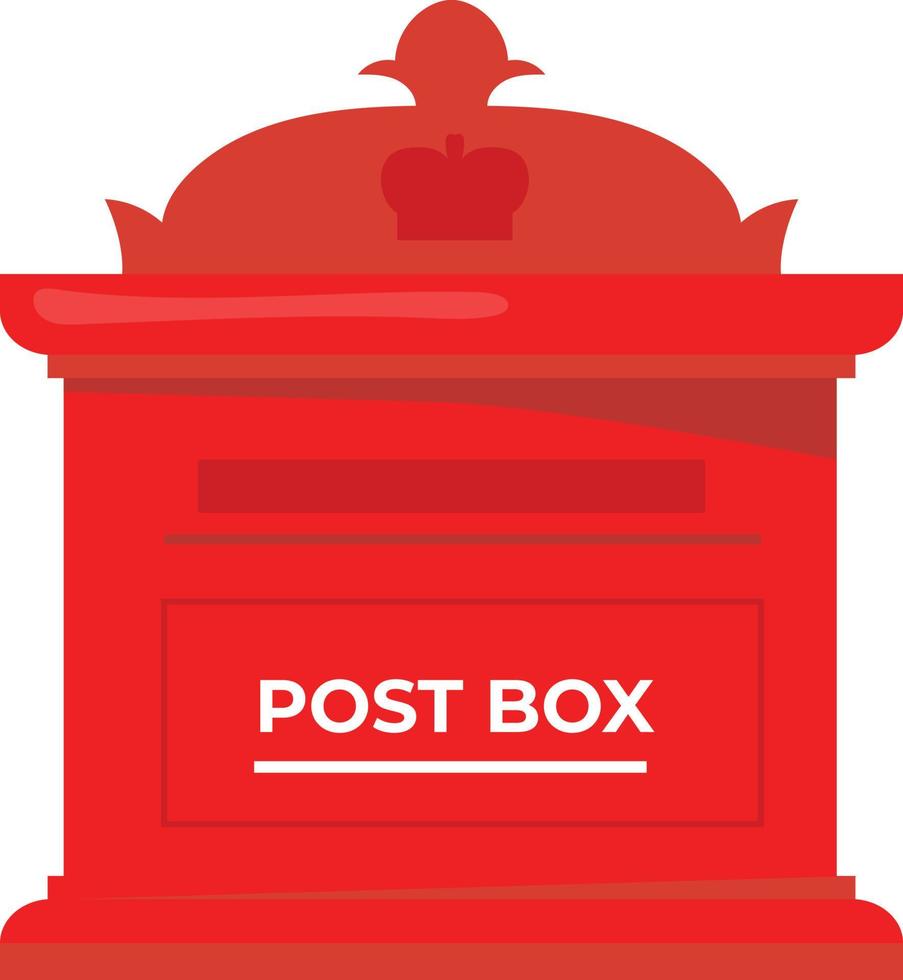 Traditional Old Post Box Vector Design, Vintage red mail Post box illustration,