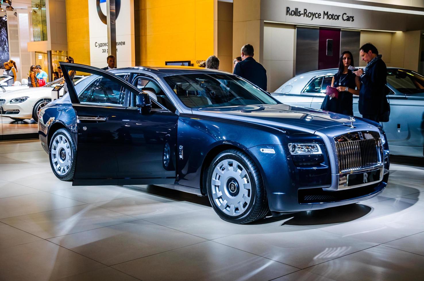 MOSCOW, RUSSIA - AUG 2012 ROLLS-ROYCE GOHST presented as world premiere at the 16th MIAS Moscow International Automobile Salon on August 30, 2012 in Moscow, Russia photo