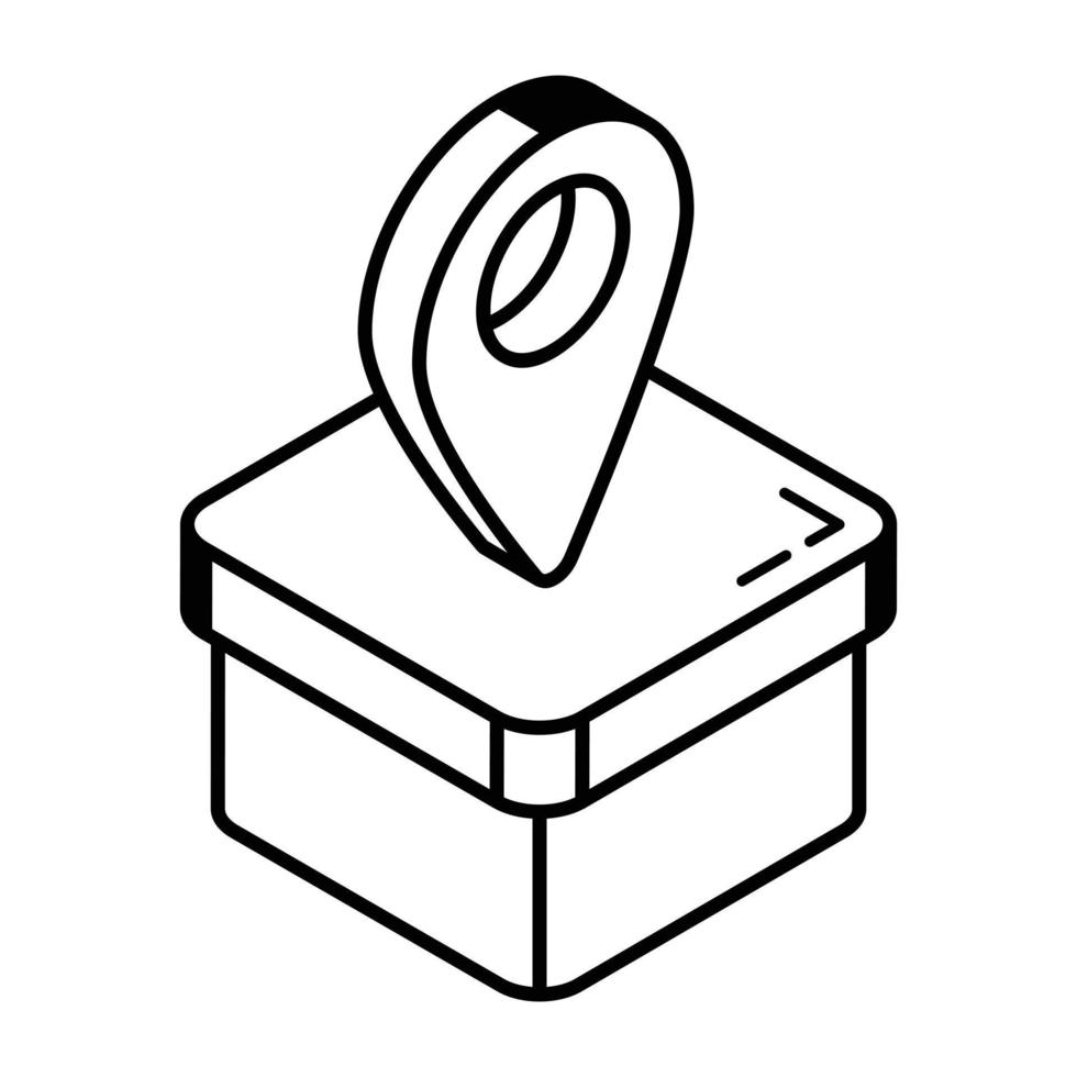 An editable outline icon of delivery location vector