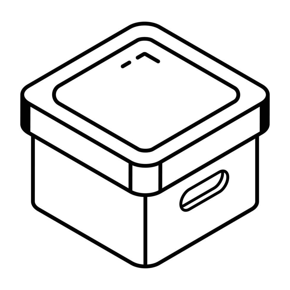 A scalable linear icon of product packaging vector