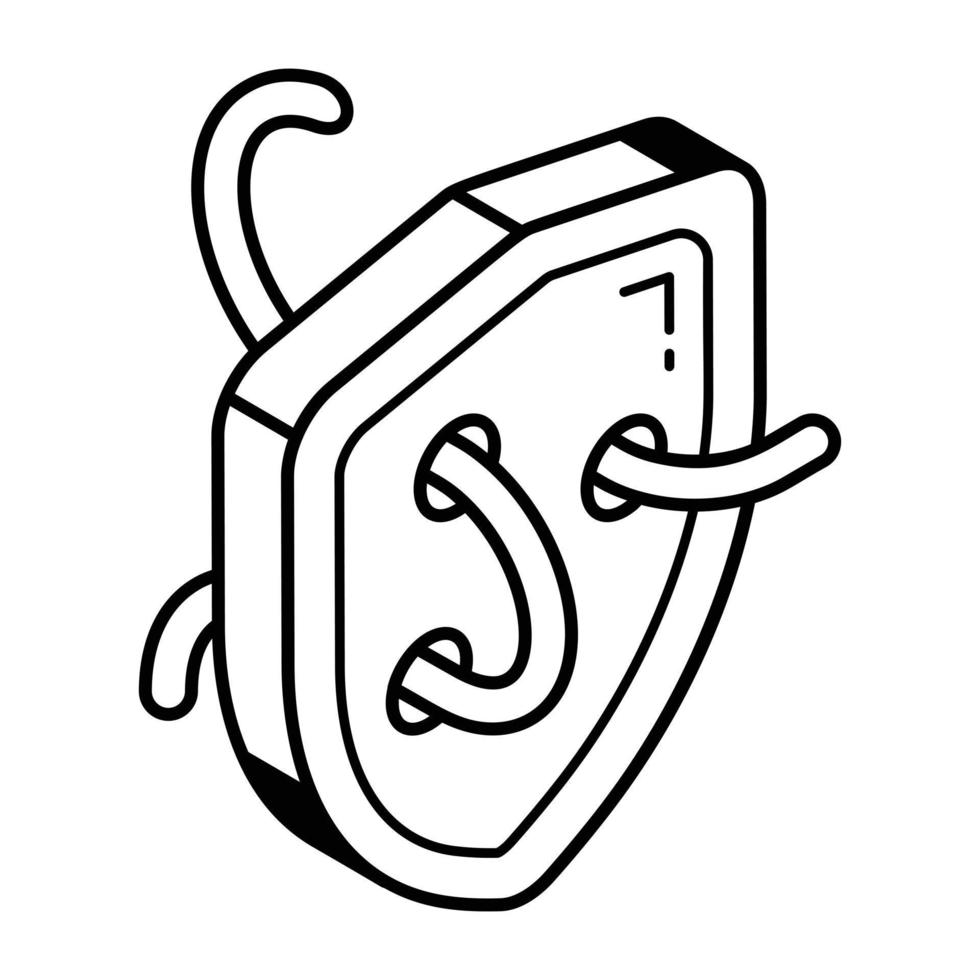 An icon of verified security line design vector