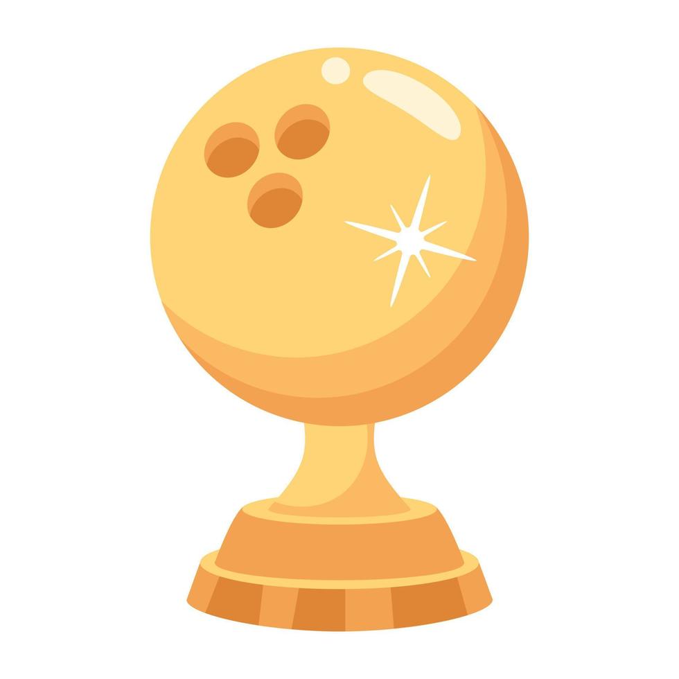 un diseño de icono plano de trofeo de bolos vector