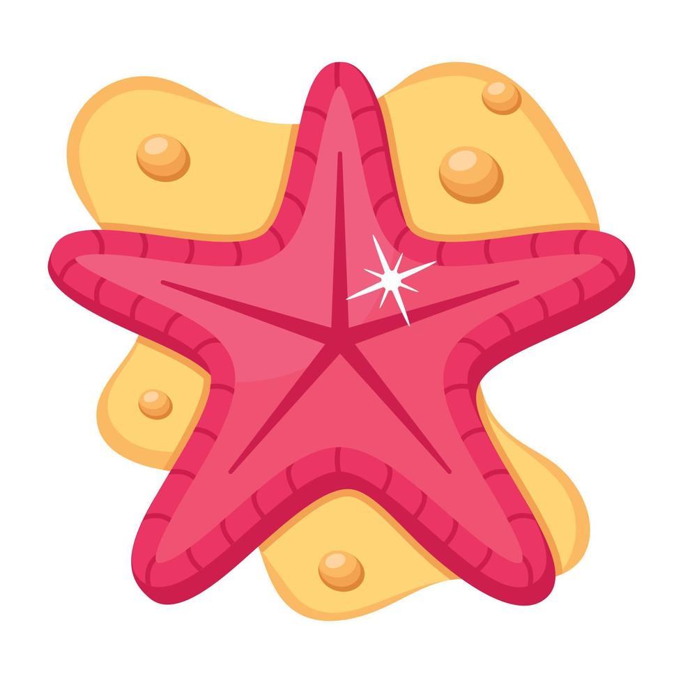 Modern flat icon design of starfish vector