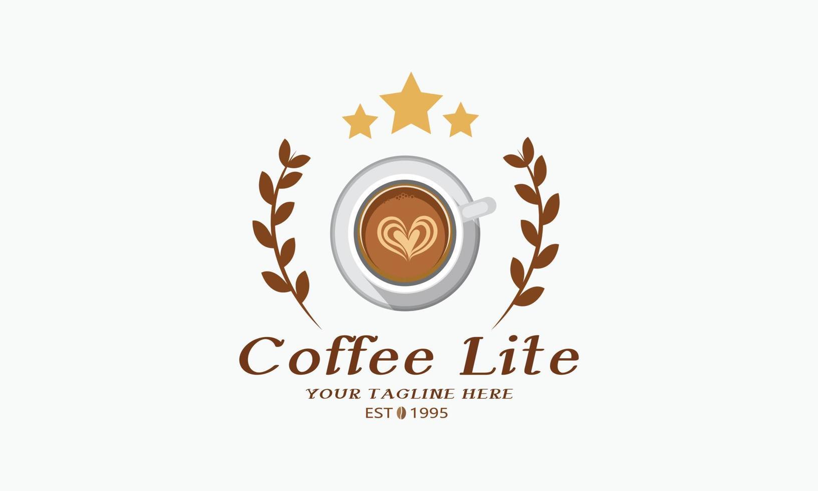 café lite cafetería logo plantilla vector ilustración de un café dulce logo