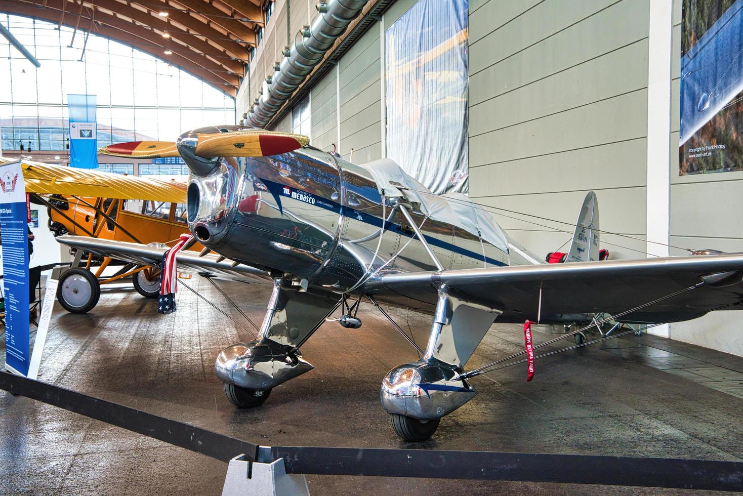 FRIEDRICHSHAFEN - MAY 2019 silver plane RYAN STA SPECIAL 1937 at Motorworld Classics Bodensee on May 11, 2019 in Friedrichshafen, Germany photo