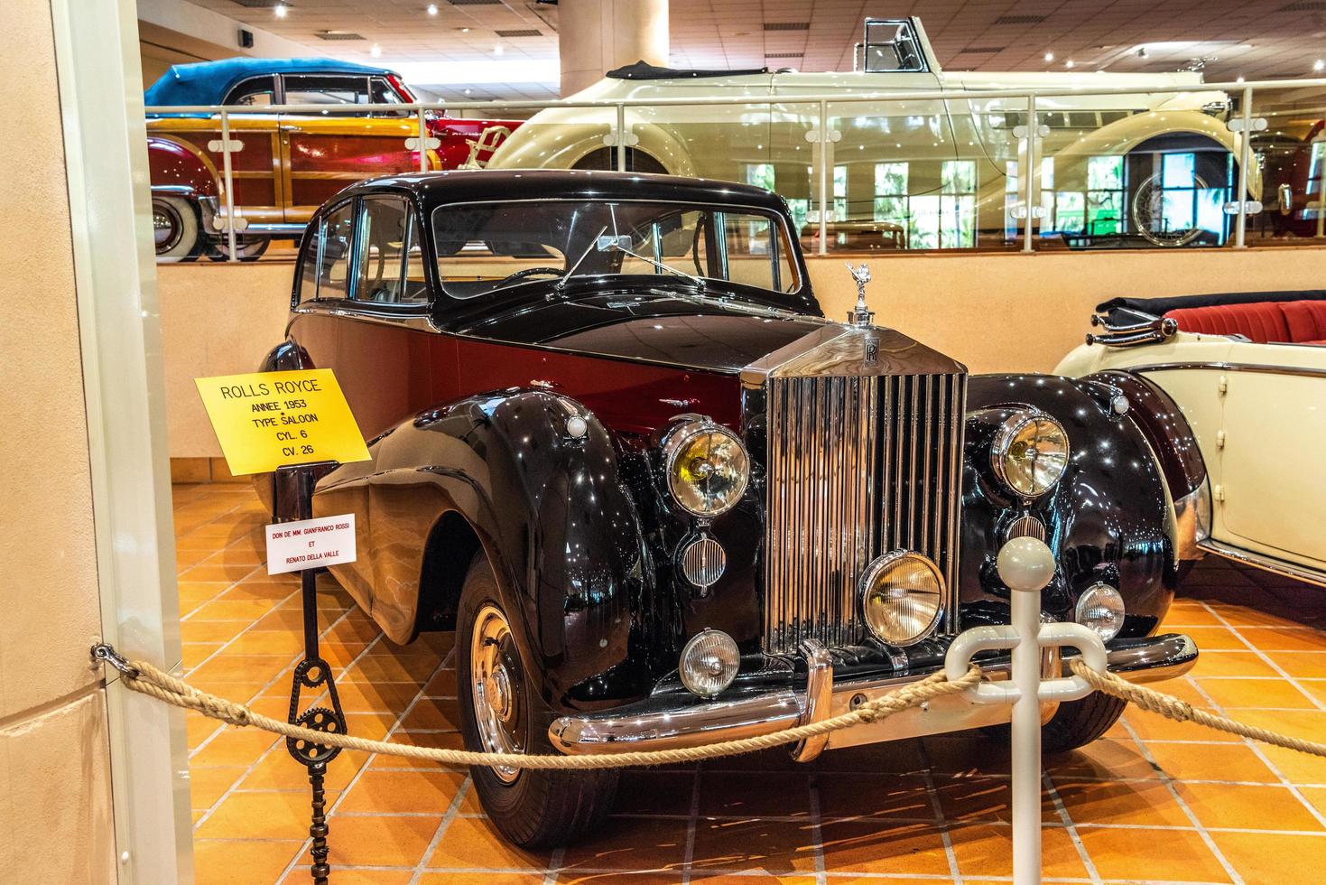 FONTVIEILLE, MONACO - JUN 2017 maroon ROLLS-ROYCE SALOON 1953 in Monaco Top Cars Collection Museum photo