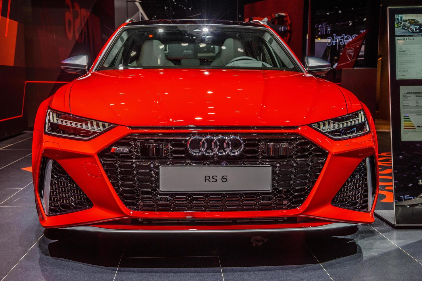 FRANKFURT, GERMANY - SEPT 2019 red AUDI RS6 AVANT C8 estate wag photo