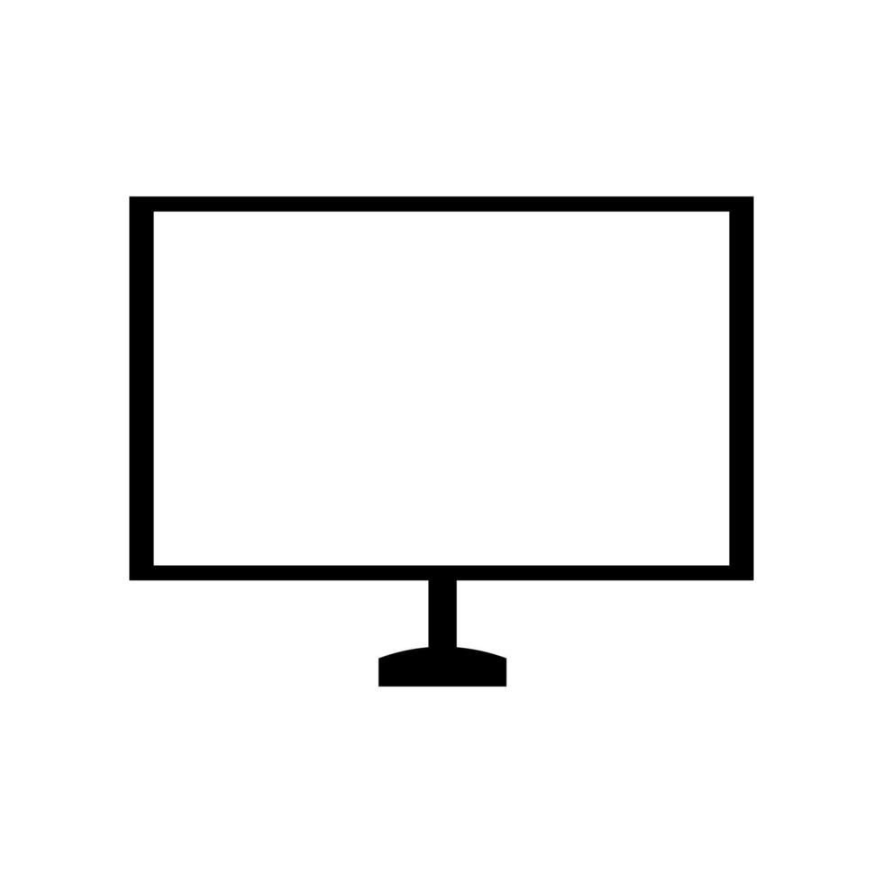 Ilustración de vector de icono de monitor de computadora.