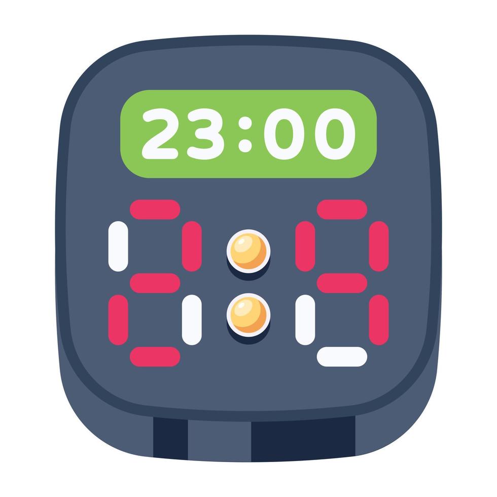 A customizable flat icon of a digital timer vector