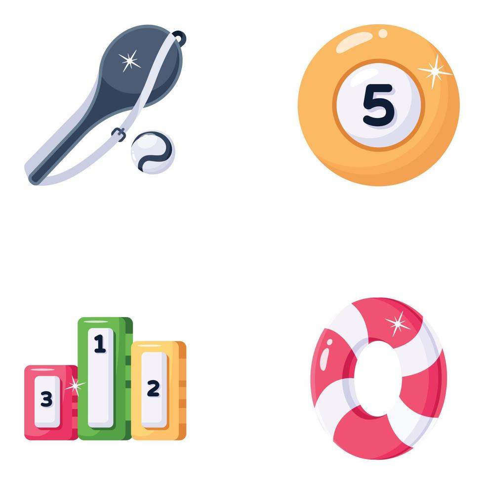 iconos planos de herramientas de juego iconos planos vector