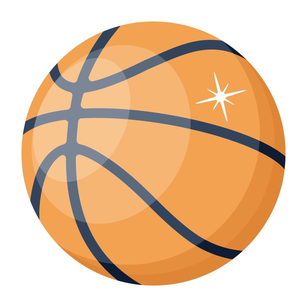 Trendy flat icon of basketball vector