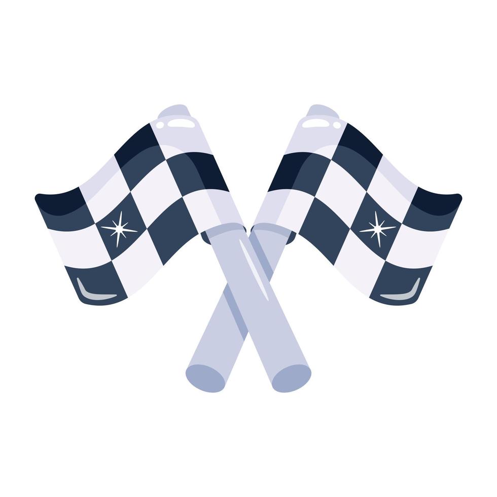 An icon of racing flag flat design vector