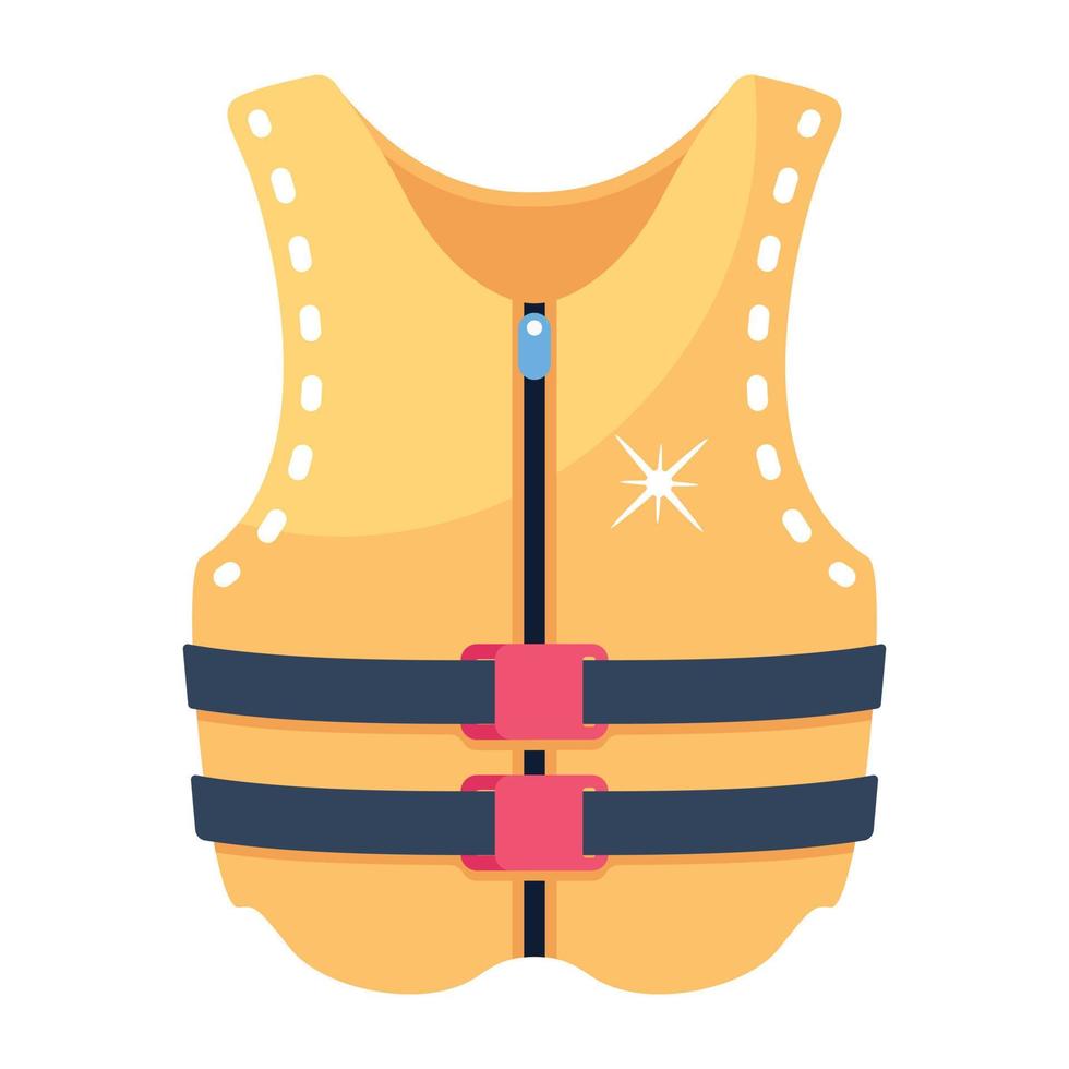 Creatively designed flat icon of life vest vector