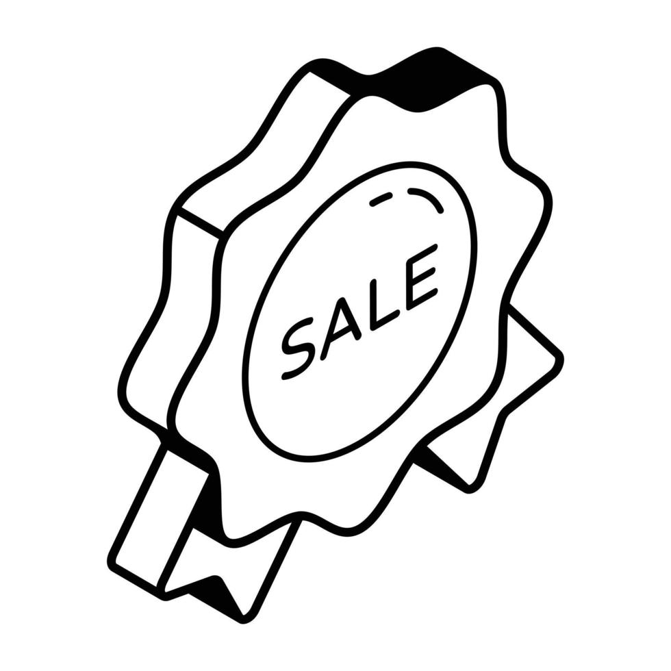 A handy linear outline icon of sale badge vector