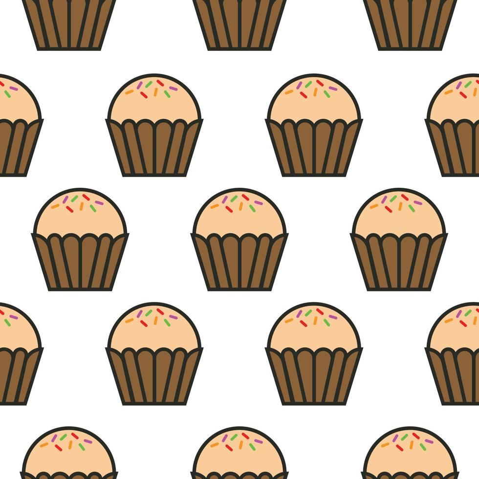 Muffin Cupcakes Seamless Background Pattern vector