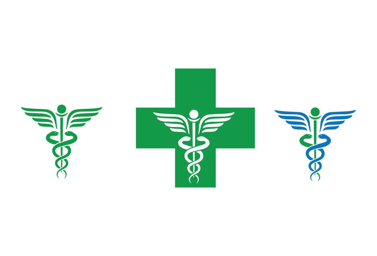 diseño de vector de caduceo de icono médico de serpiente