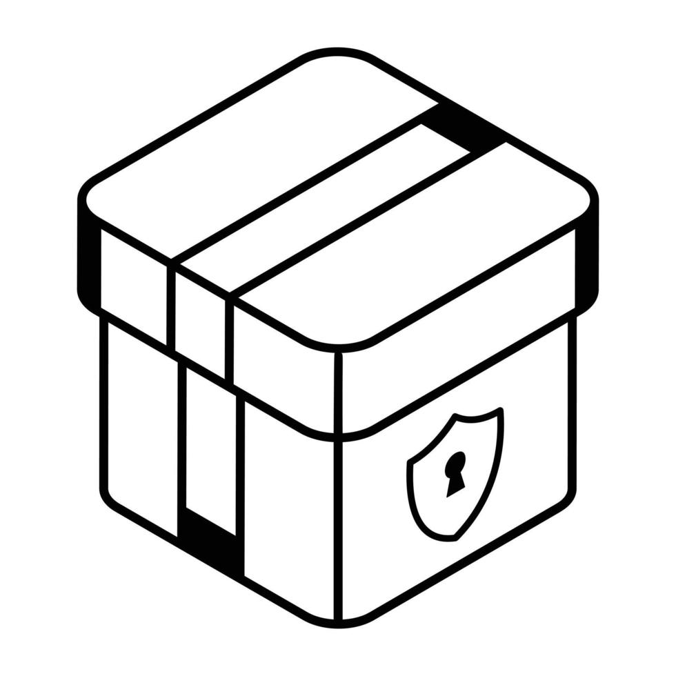 A parcel security premium line icon vector