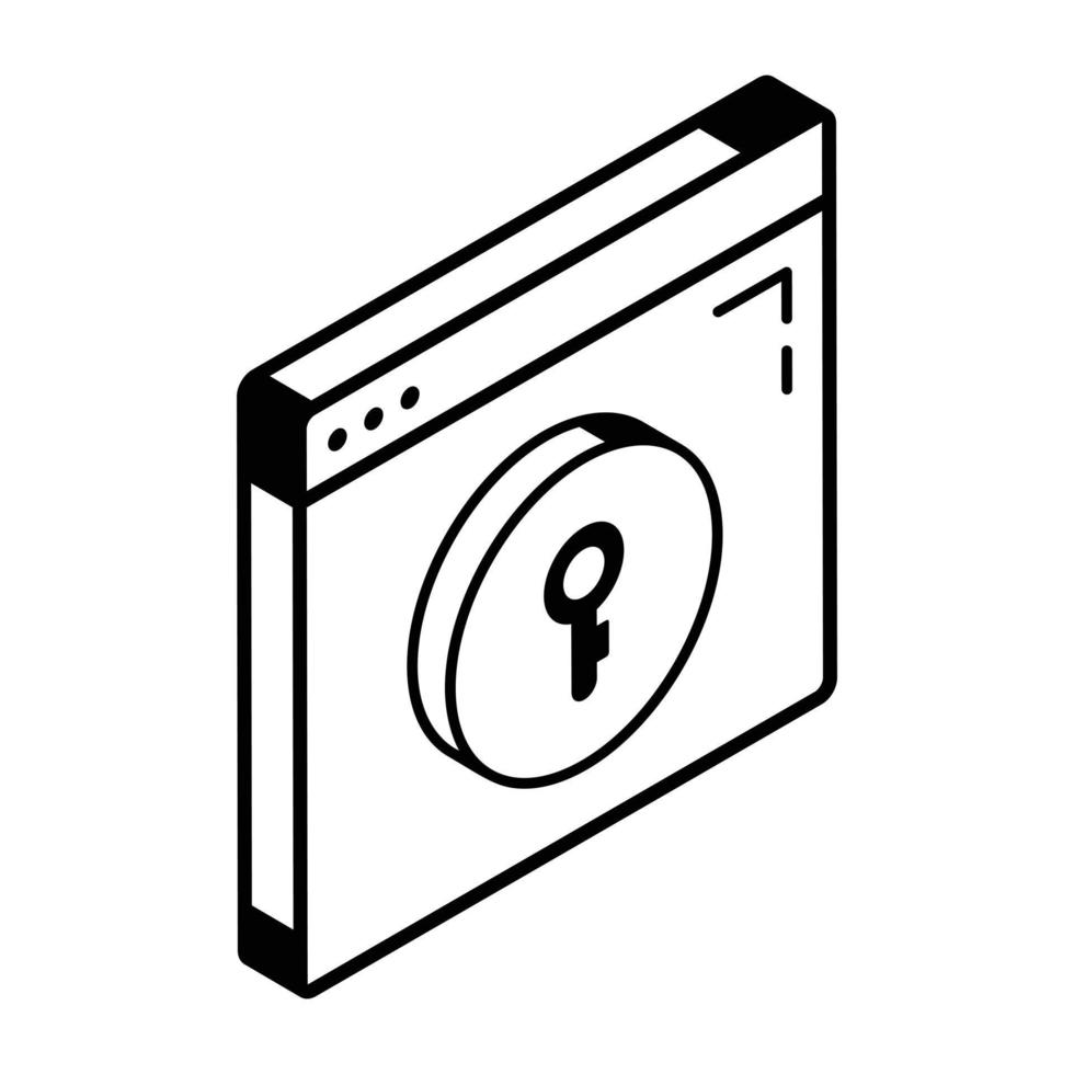 A  password isometric icon in editable format vector