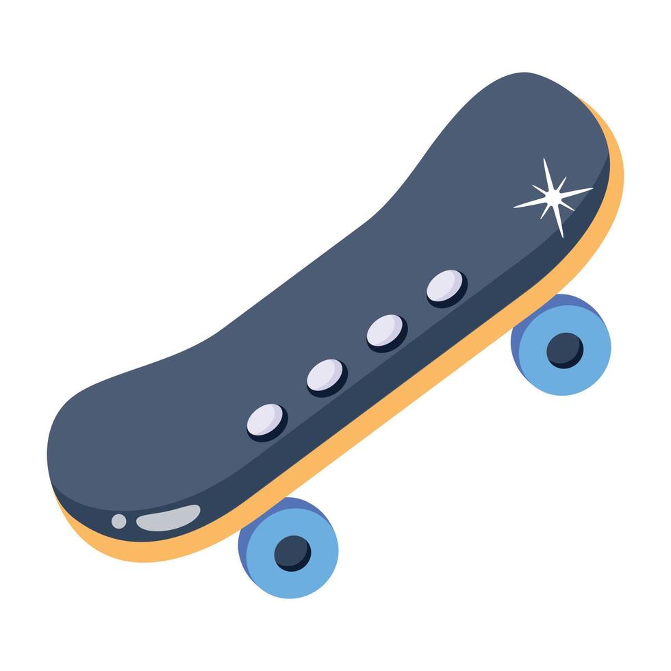un práctico ícono plano de patineta vector