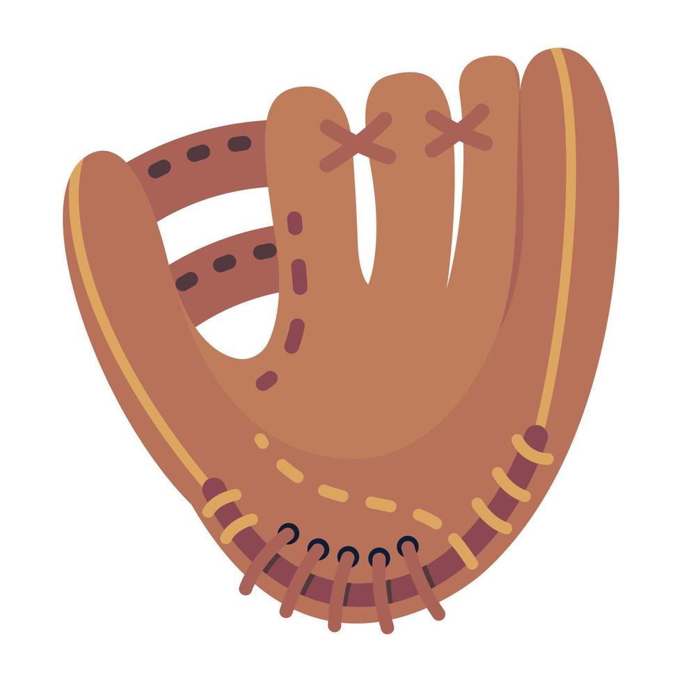 un icono plano de guante de béisbol vector