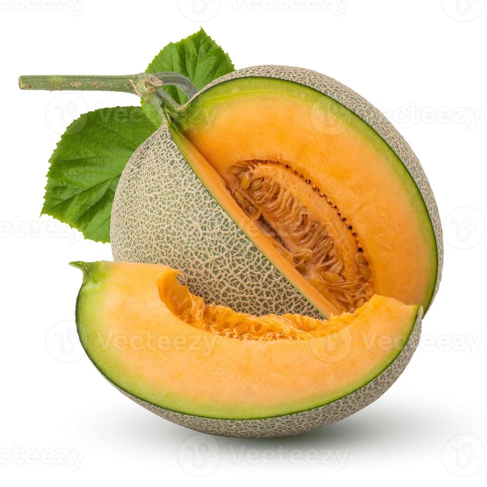 cantaloupe melon isolated on white background. photo