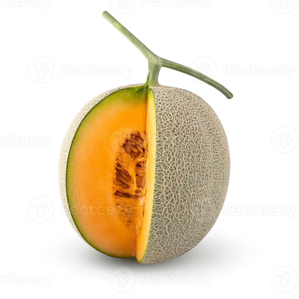 cantaloupe melon isolated on white background. photo