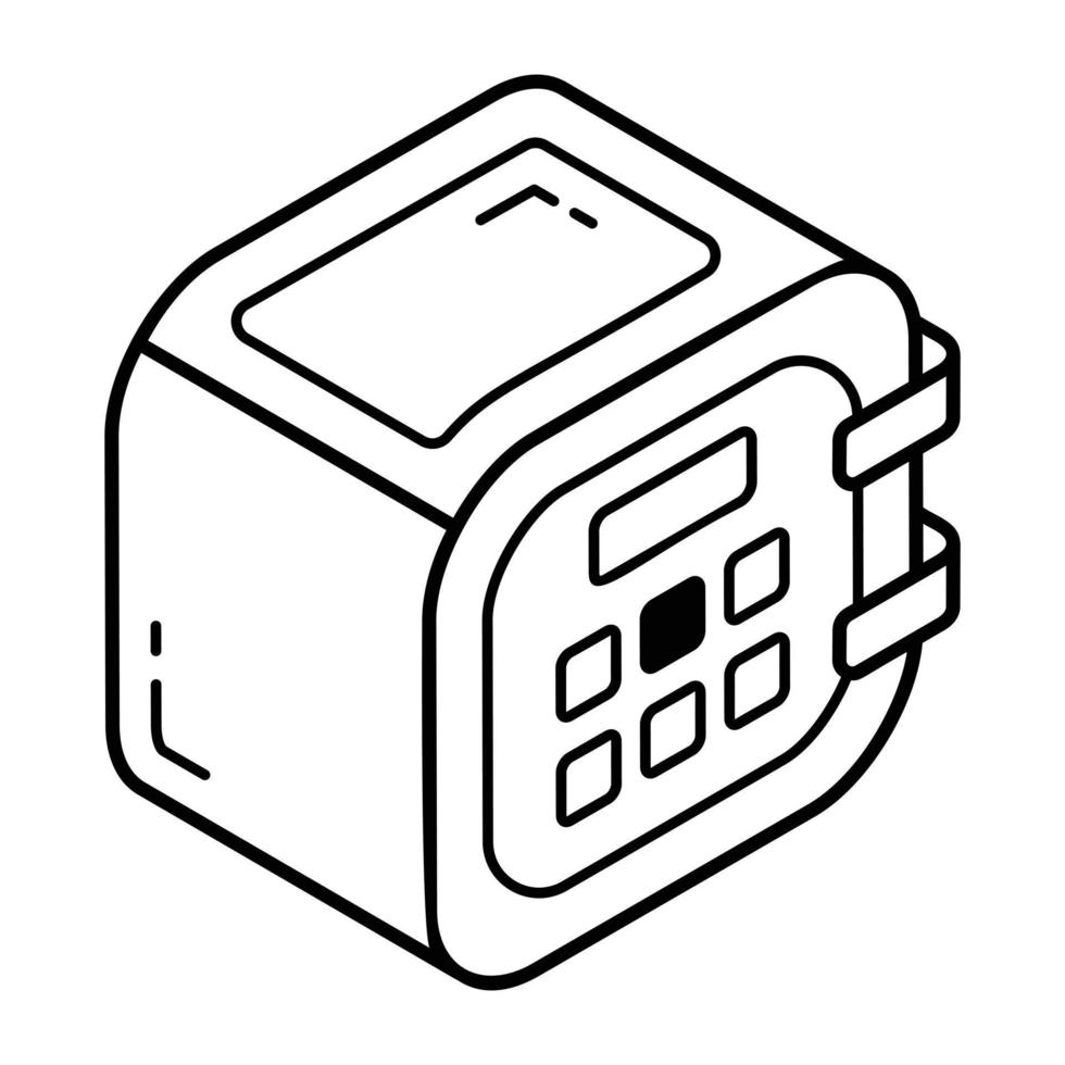 A digital locker denoting vault line icon vector