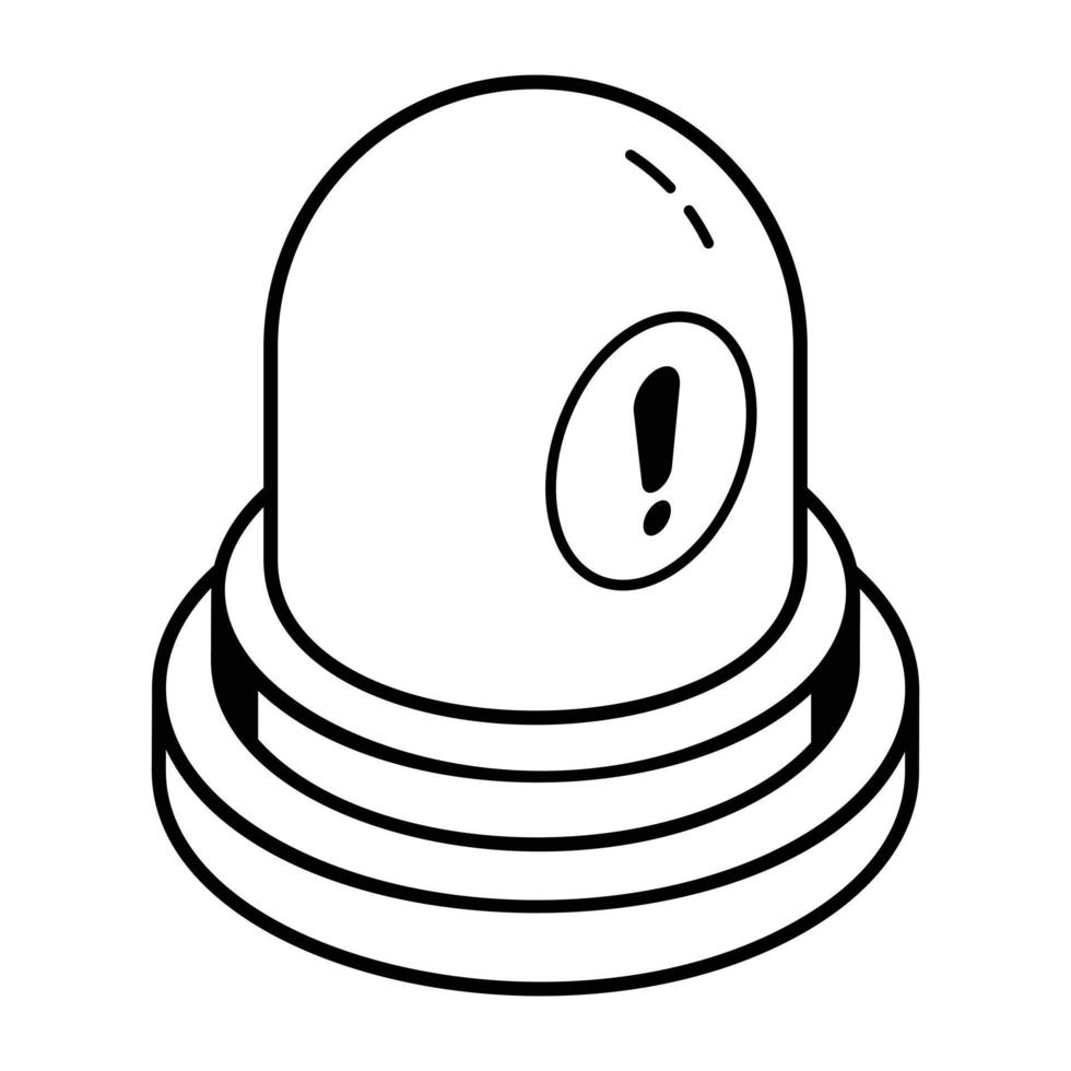 A siren for emergency alert, line icon vector