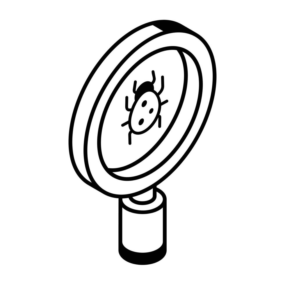 Modern line isometric icon of target bug vector