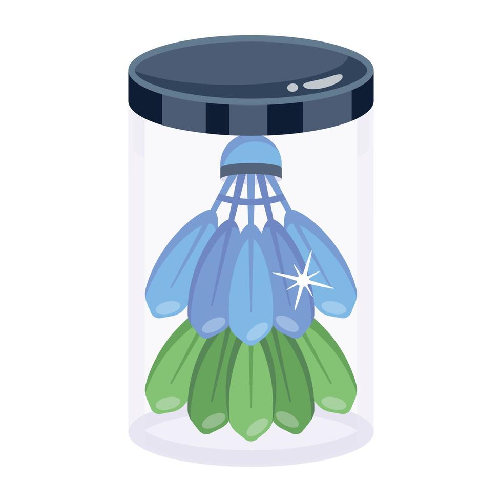 A flat icon design of shuttlecocks vector