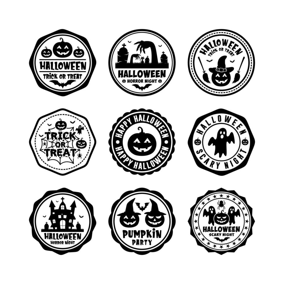 badge stamps Halloween vector design logo collection