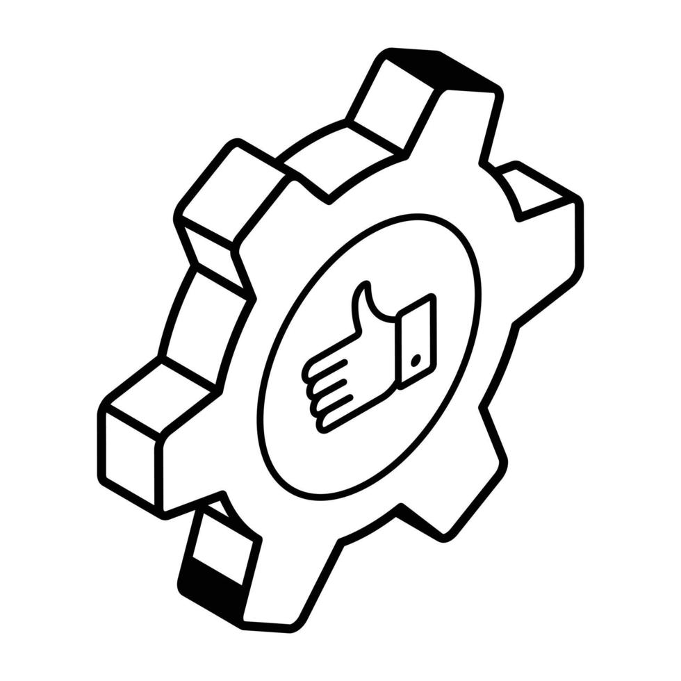 A handy isometric icon of development process vector