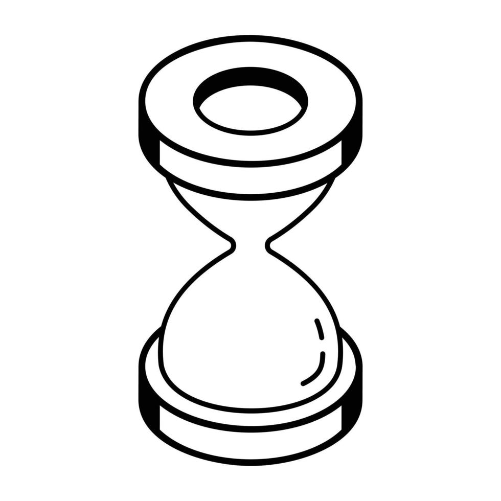 Premium isometric outline icon of sand timer vector