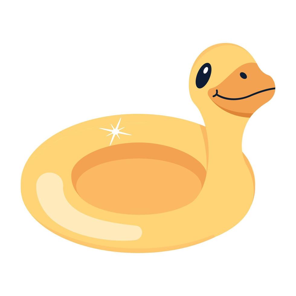 un lindo icono plano de pato de goma vector