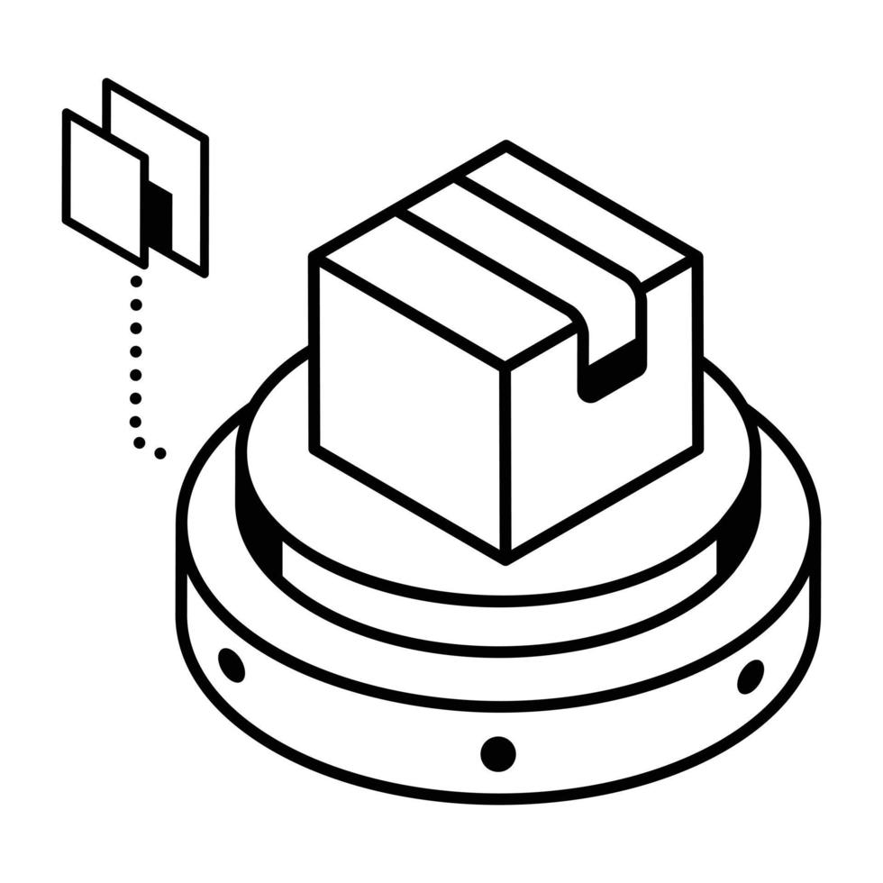 A scalable linear icon of product packaging vector