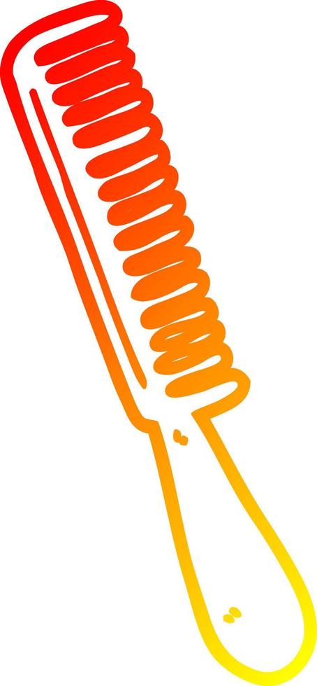 warm gradient line drawing cartoon comb vector