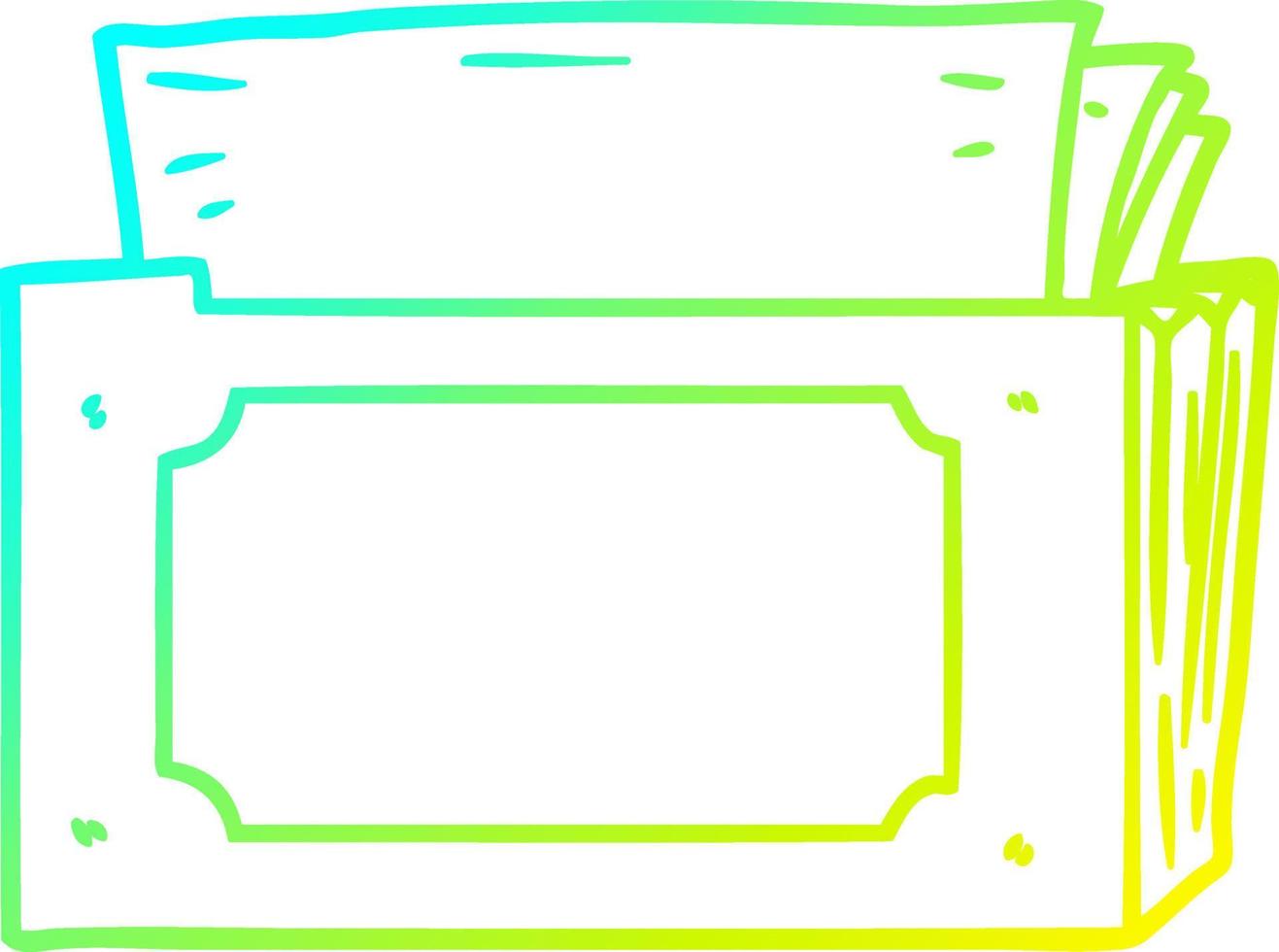 cold gradient line drawing cartoon folder of files vector