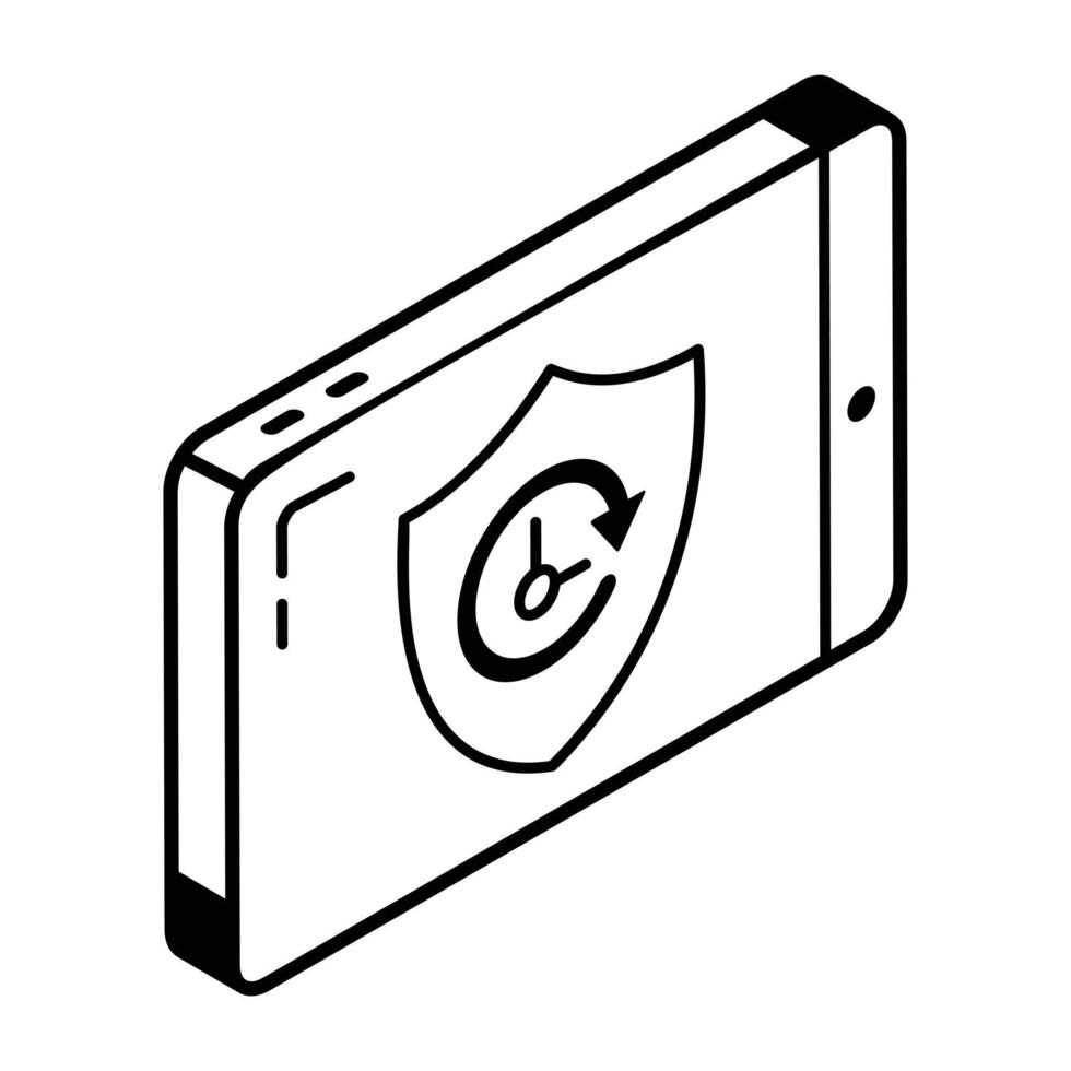 Modern line isometric icon of restore data vector