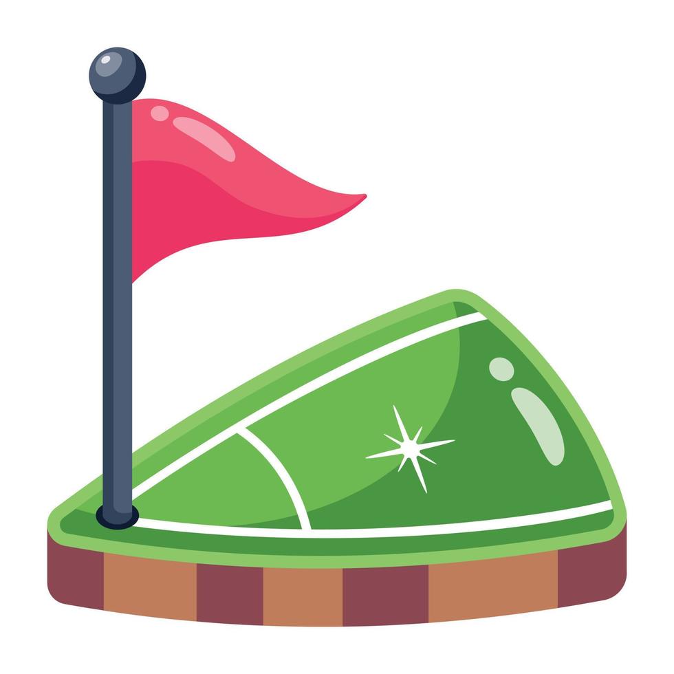 una descarga de icono plano de bandera de golf vector