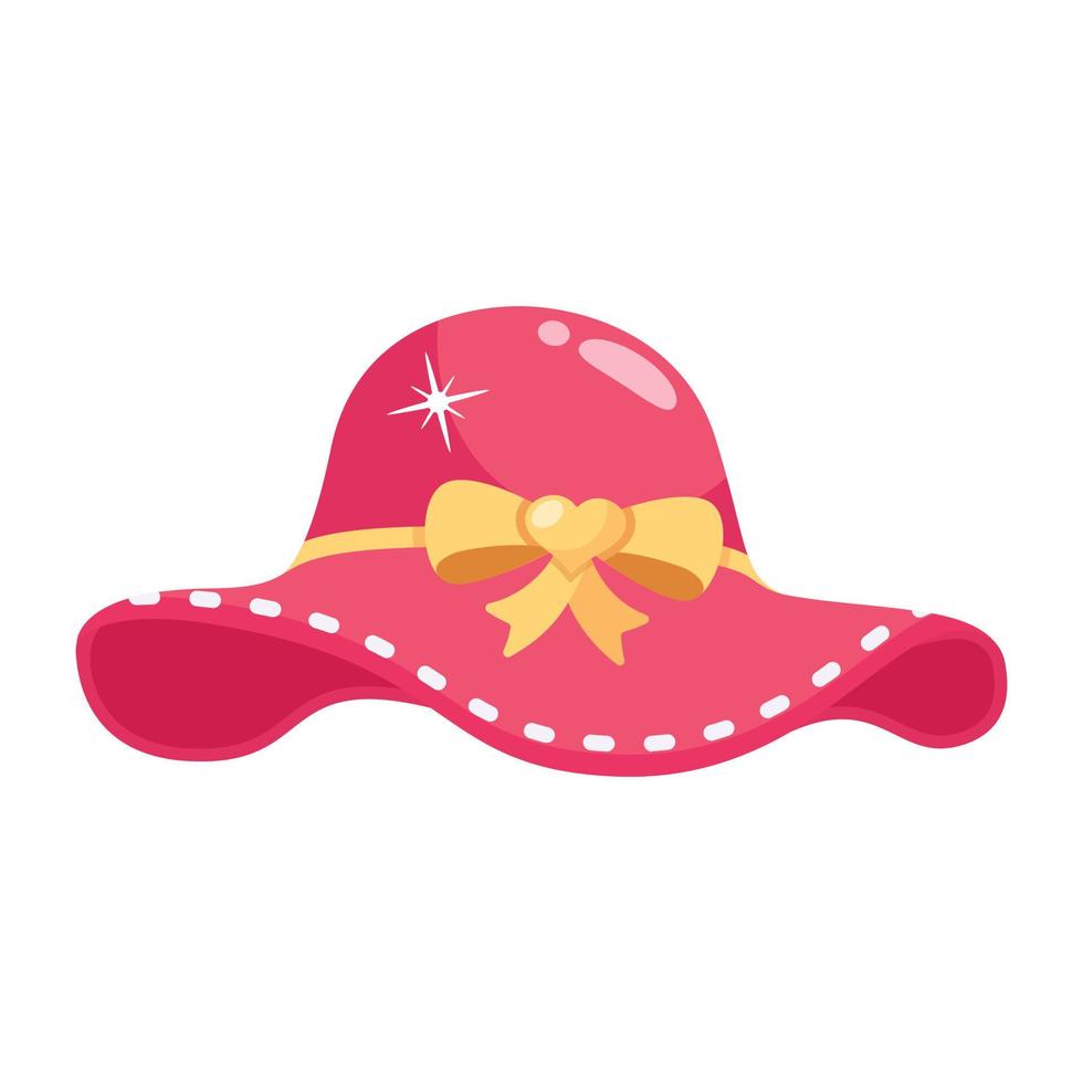 Modern flat icon design of summer hat vector