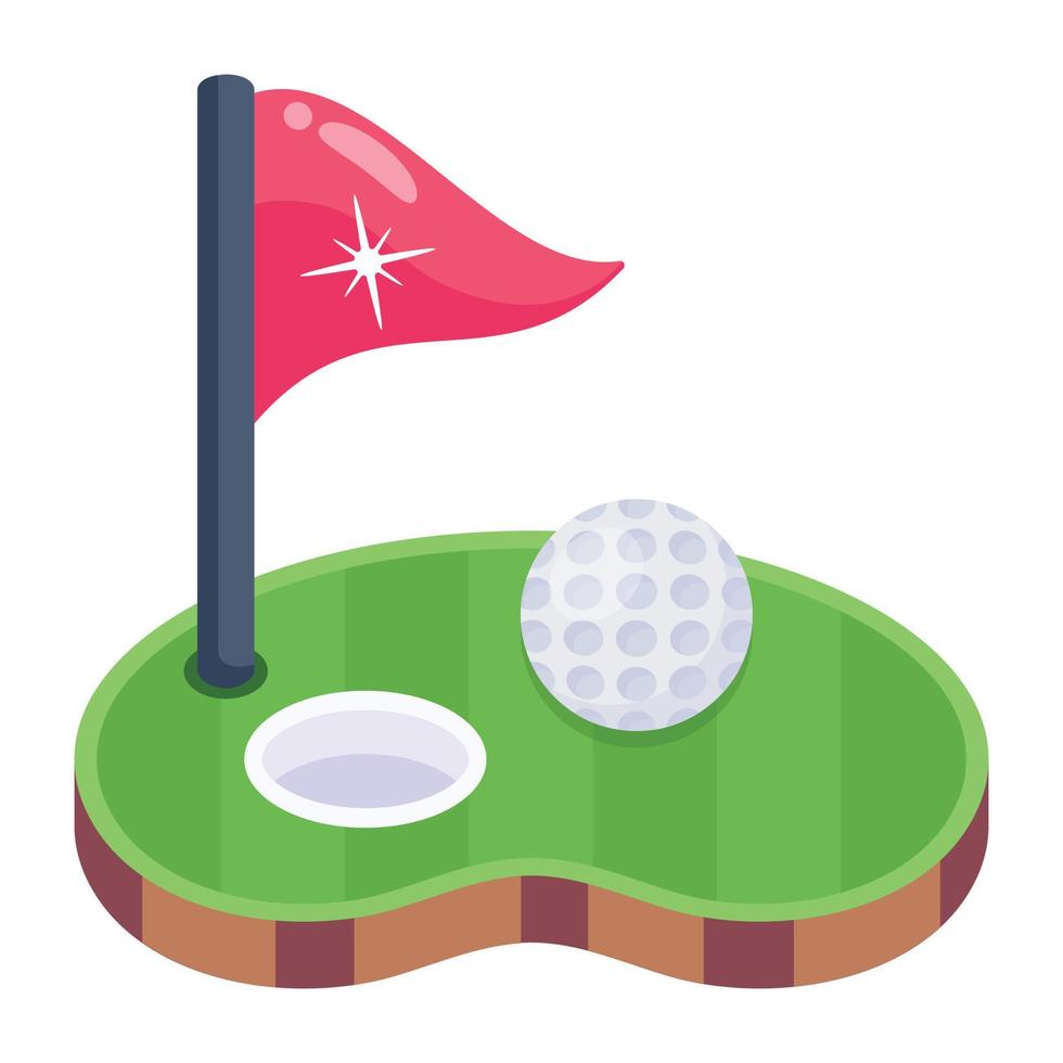 A golf ground flat icon download vector