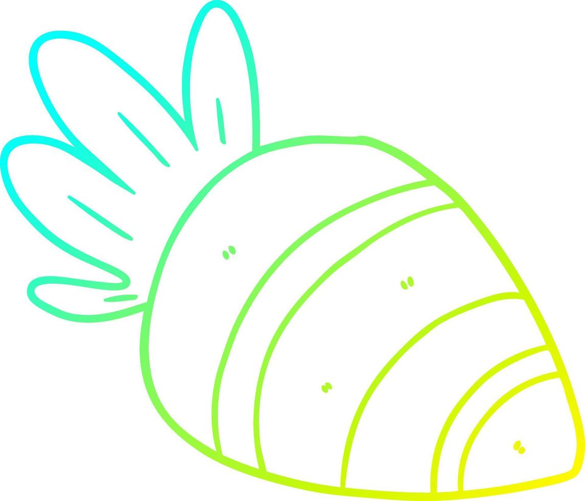 cold gradient line drawing cartoon carrot vector