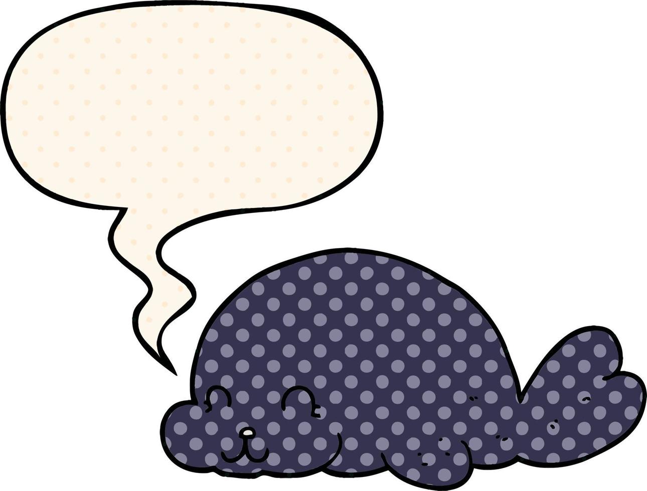 cute cartoon seal and speech bubble in comic book style vector