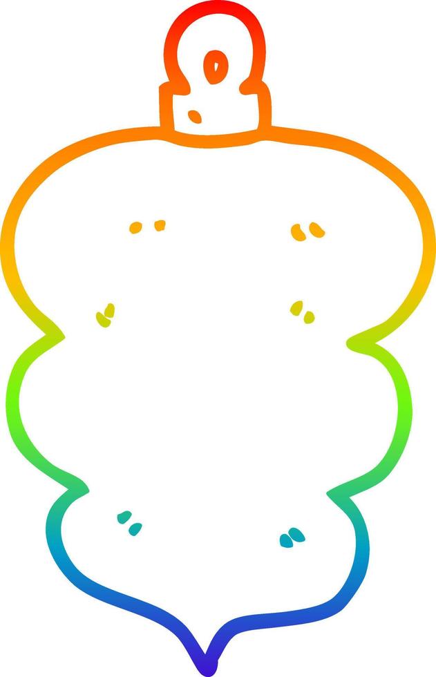 rainbow gradient line drawing cartoon christmas bauble vector