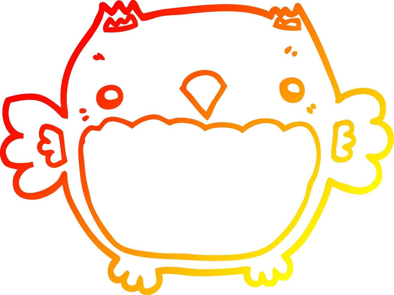 warm gradient line drawing cartoon owl vector