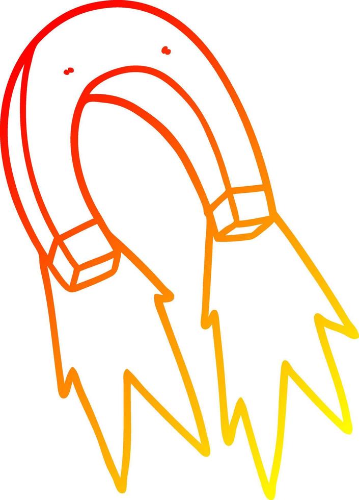 warm gradient line drawing cartoon magnet vector