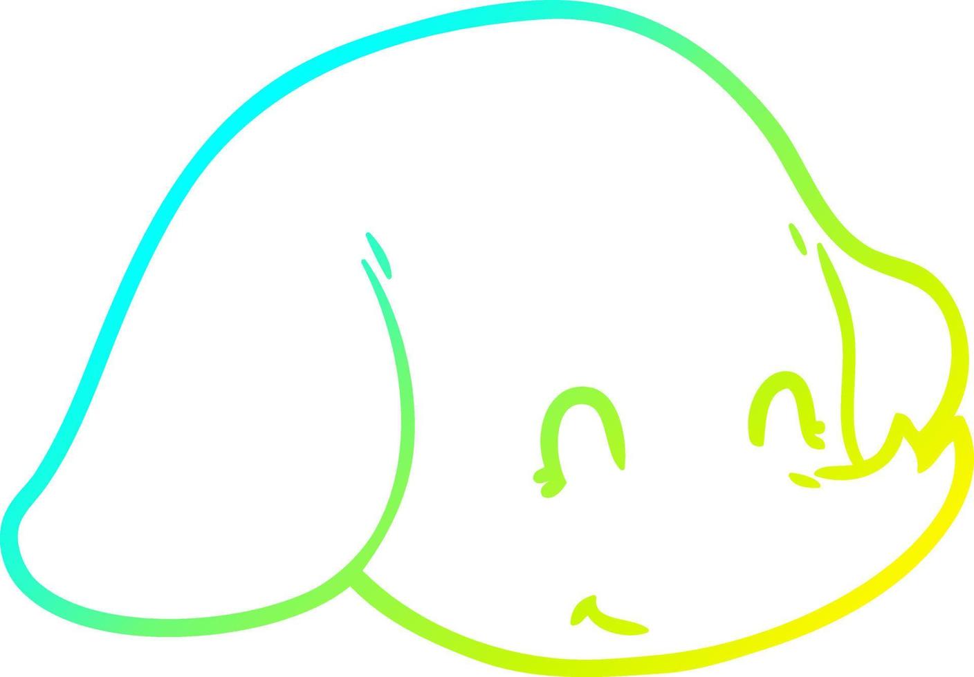 cold gradient line drawing cartoon elephant face vector
